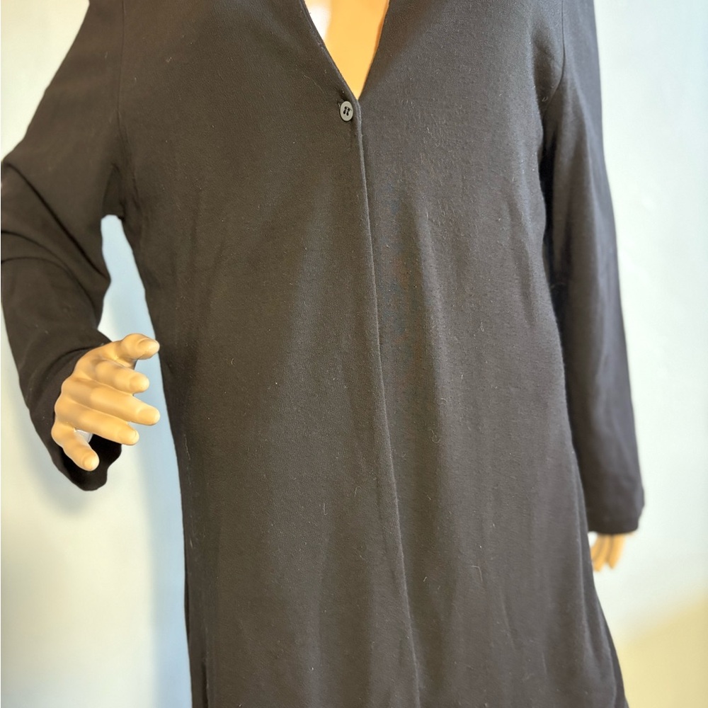 Eileen Fisher Tunic Style Black Cardigan Size L Made In The USA